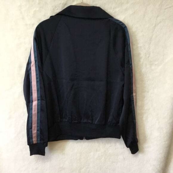 Navy Multicolor Stripe Detail Zip-Up Front Sports Jacket - Picture 12 of 16